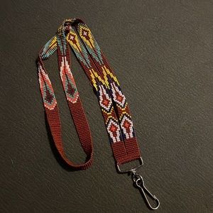 Lanyard Beaded NATIVE AMERICAN beadwork. Measures 19 inches long.